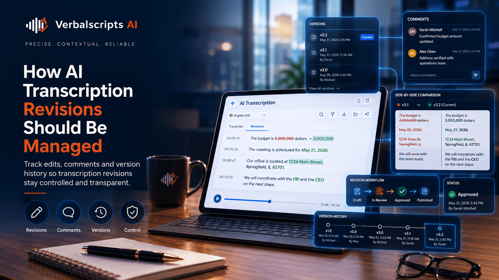 Editorial illustration for data retention for ai transcription: what happens after your files are processed? showing a structured Verbalscripts AI speech/language workflow.