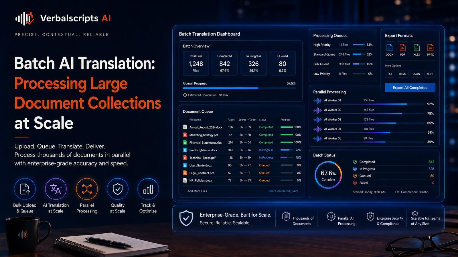 AI translation QA interface highlighting unsupported target text, omitted source spans and source-target alignment