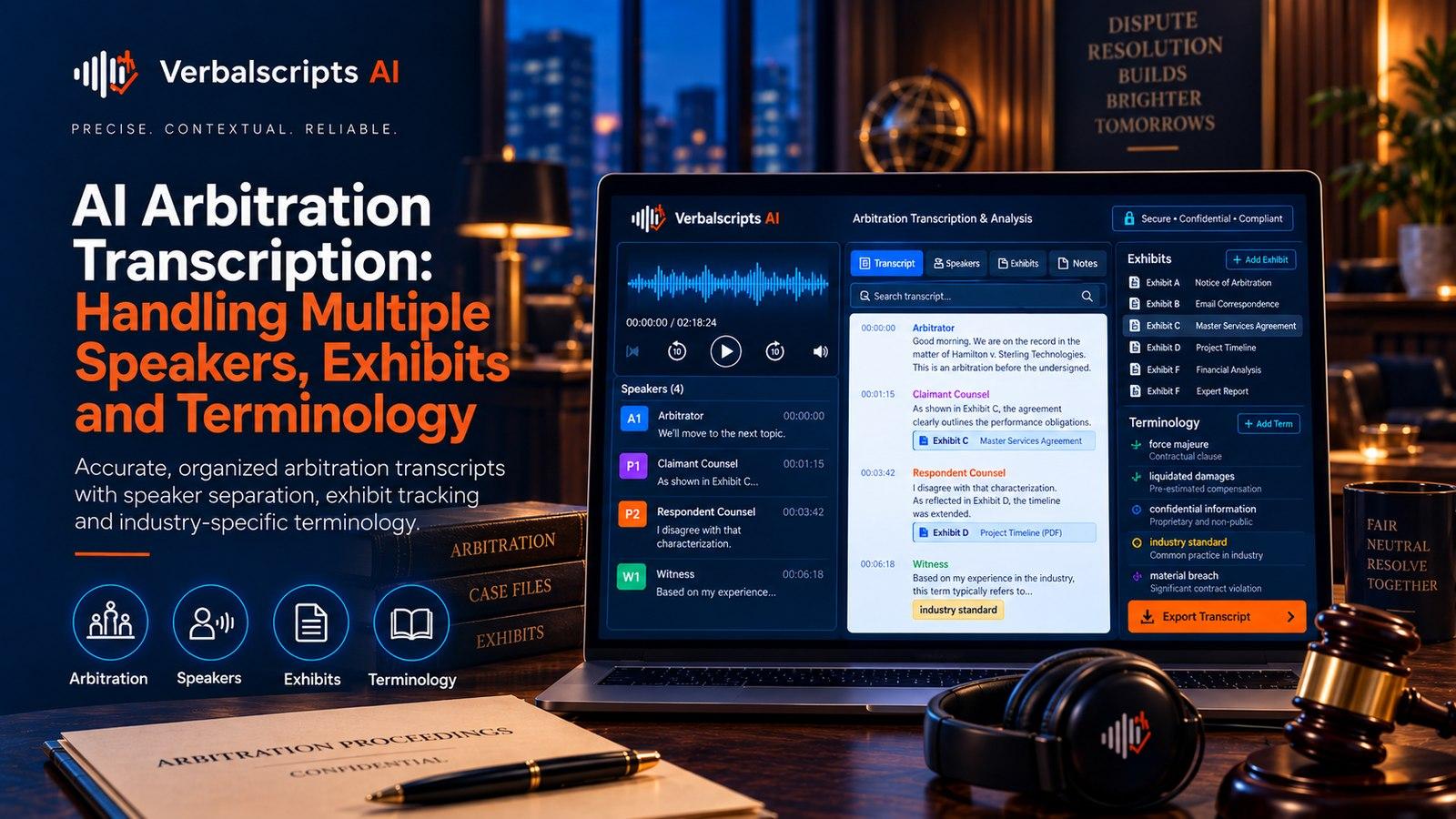 AI Transcription for Audio and Video Evidence - Verbalscripts AI workflow illustration