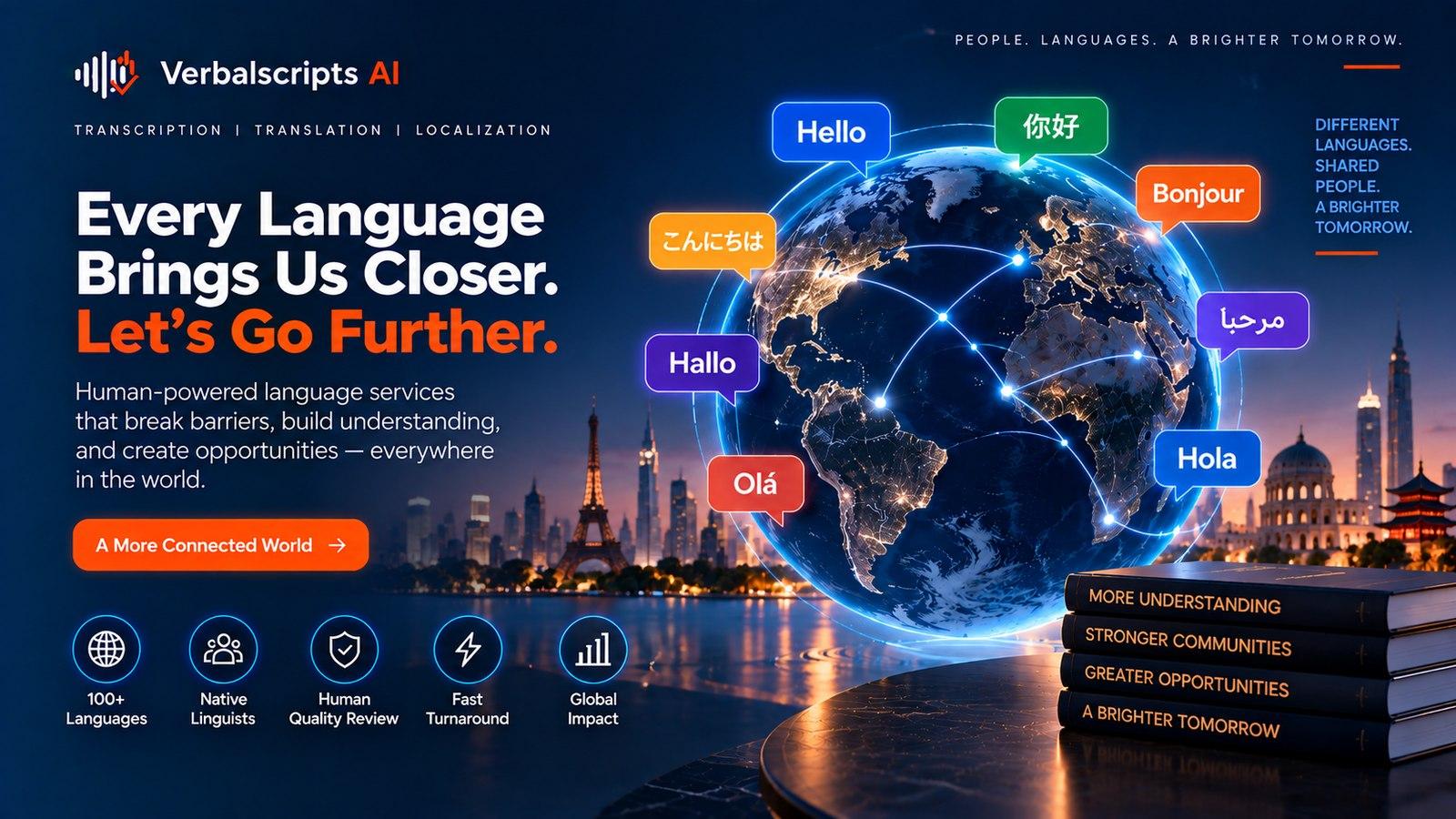 Premium editorial illustration representing how to integrate ai transcription into document and knowledge workflows with structured language data and quality review