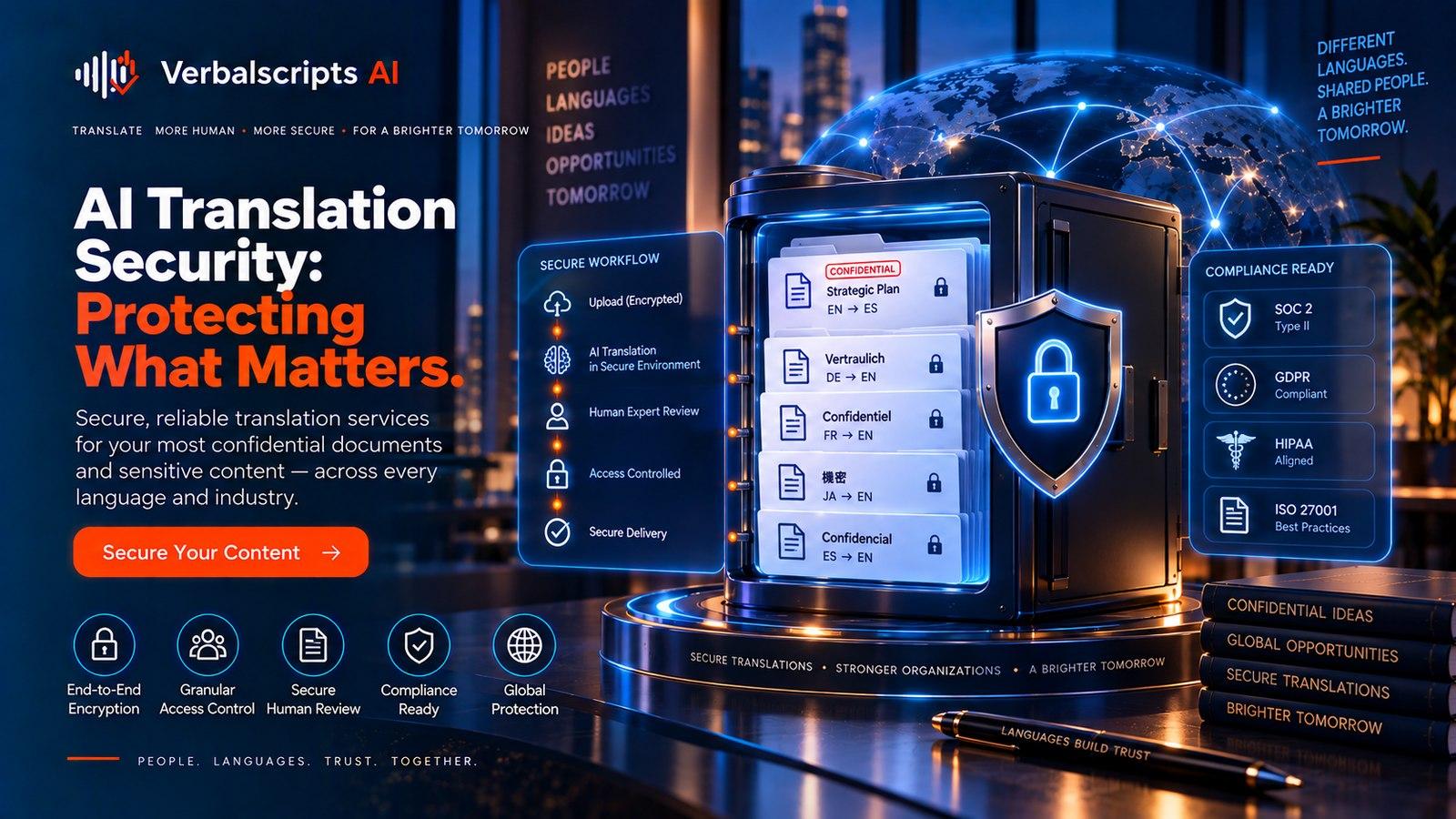 Editorial illustration for AI Translation Security: Protecting Confidential Documents and Content