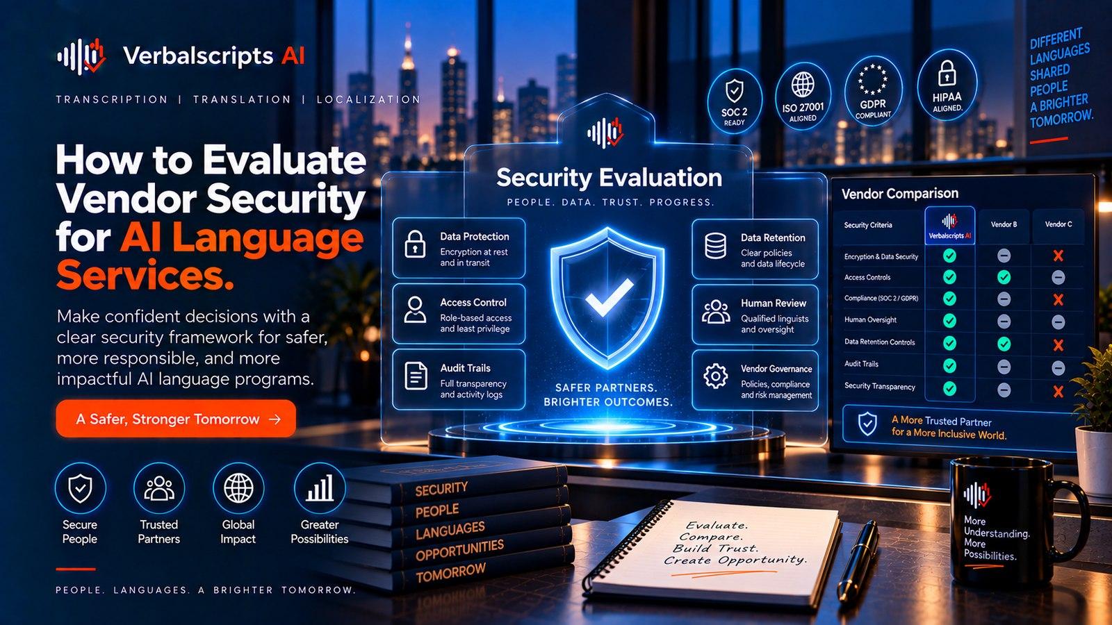 Editorial illustration for How to Evaluate Vendor Security for AI Language Services