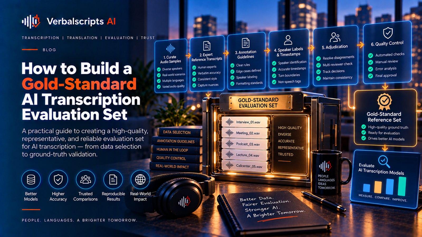 Editorial illustration for How to Build a Gold-Standard AI Transcription Evaluation Set