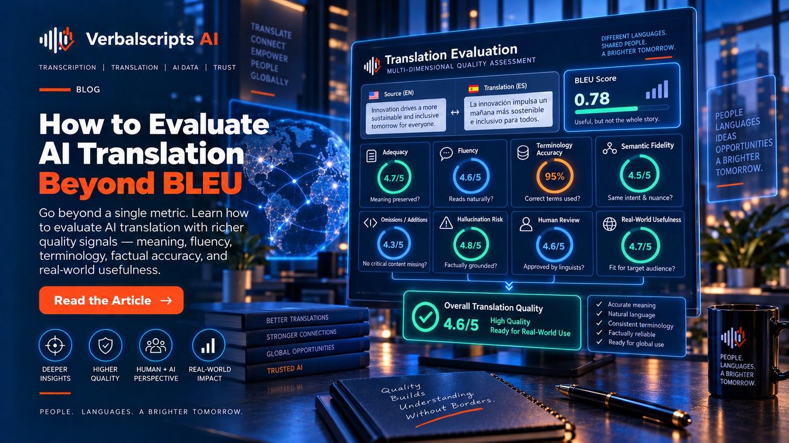 Editorial illustration for How to Evaluate AI Translation Beyond BLEU